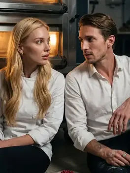 A drawn Scene: Lucien and Elodie on the bakery floor